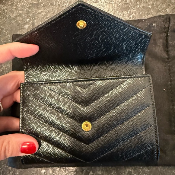 Authentic Saint Laurent Monogrammed envelope quilted wallet - Picture 4 of 8